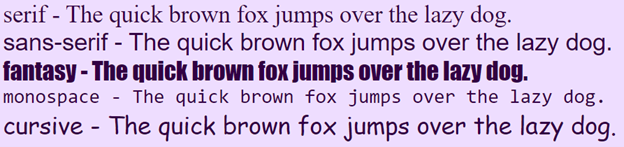 default browser fonts